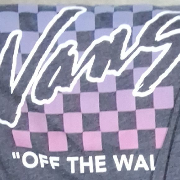Vans grey youth size long sleeve ,Purple and Black Checkered Tee - Picture 3 of 15